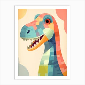 Colourful Dinosaur Baryonyx 3 Art Print