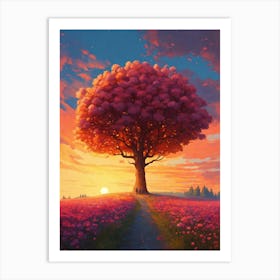 Sunset Tree 1 Art Print