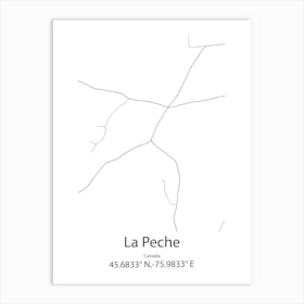 La Peche,Canada Minimalist Map Art Print