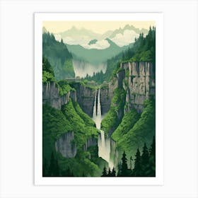 Snoqualmie Pass Retro Pop Art 6 Art Print