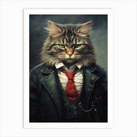 Gangster Cat American Bobtail 2 Art Print