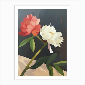 Two Peonies Art Print