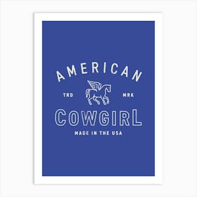 American Cowgirl Poster, Wild West Rodeo Decor, Cowboy Horseback Riding Wall Art, Western Print Art Print