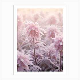 Frosty Botanical Bee Balm 3 Art Print