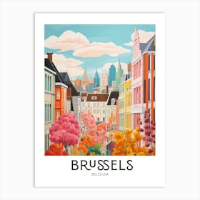 Brussels, Belgium Maximalist Travel Poster Vibrant Colour  Art Print