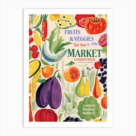 Fruits And Veggies Market London Fields Art Print