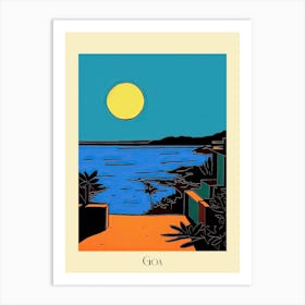 Poster Of Minimal Design Style Of Goa, India 3 Art Print