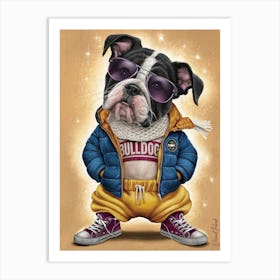 Groove Bulldog Puppy Art Print