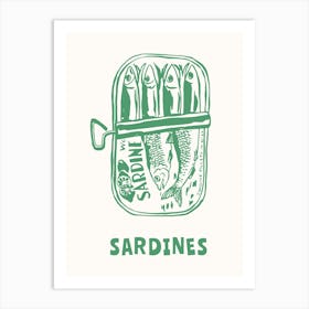 Green Sardines Print Art Print