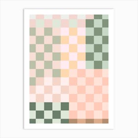 Pastel Checkered Pattern Art Print