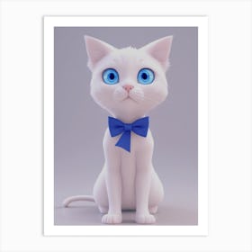 White Cat With Blue Eyes Art Print