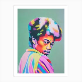 Jimi Hendrix 2 Colourful Illustration Art Print