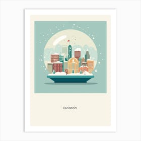 Boston Usa 2 Snowglobe Poster Art Print