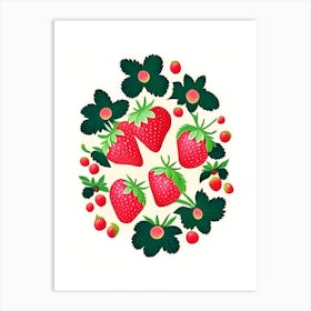 Everbearing Strawberries, Plant, Tarazzo 1 Art Print