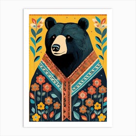 Bear Flat Art Folk Art, 1377 Art Print