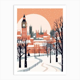 Retro Winter Illustration London United Kingdom Art Print