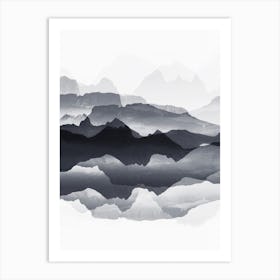 Faded Mountains Art Print