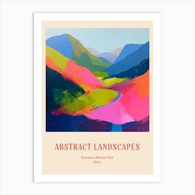 Colourful Abstract Snowdonia National Park Wales 1 Poster Art Print