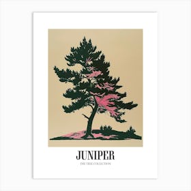 Juniper Tree Colourful Illustration 1 Poster Art Print