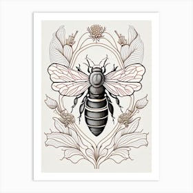 Queen Bee 1 William Morris Style Art Print