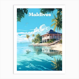 Maldives Island Modern Travel Art Art Print