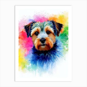Norfolk Terrier Rainbow Oil Painting Dog Art Print
