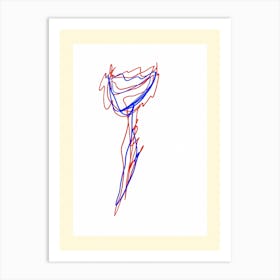 Tulip 2 Line Art Art Print