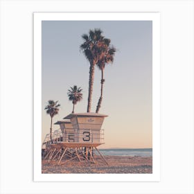 Sunset Lifeguard Tower Art Print