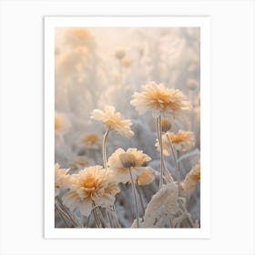 Frosty Botanical Marigold 1 Art Print
