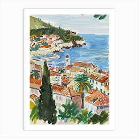 Travel Poster Happy Places Dubrovnik 5 Art Print