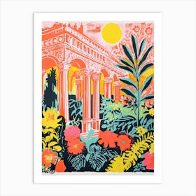 Gradens At The Palace Of Fine Arts Abstract Riso Style 2 Art Print