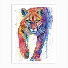 Puma Colourful Watercolour 3 Art Print
