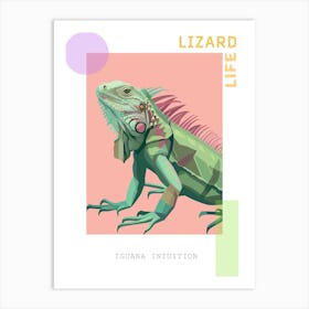 Green Iguana Modern Illustration 5 Poster Art Print