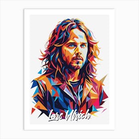 Metallica Lars Ulrich 02 Portrait Music Icon Style WPAP Pop Art Art Print