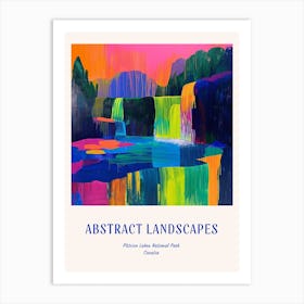 Colourful Abstract Plitvice Lakes National Park Croatia 6 Poster Blue Art Print
