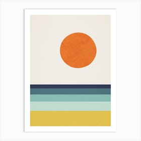 Abstract Minimalist Landscape Sun Sea Art Print