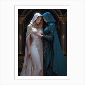 Two Women In Cloaks 2 Art Print