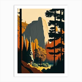 Yosemite National Park United States Of America Retro Art Print