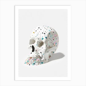 Skull With Terrazzo Patterns 2 Kawaii Art Print