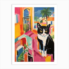 Painting Of A Cat In Marbella Spain 4 Art Print