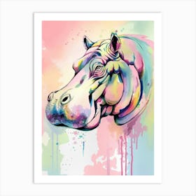 Colorful Hippo Art Print