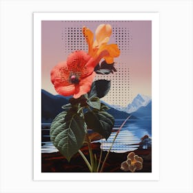 Surreal Florals Impatiens 1 Flower Painting Art Print