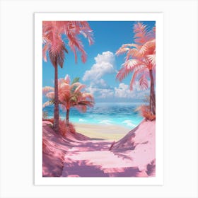 Pink Sand Beach Summer Print Art Print