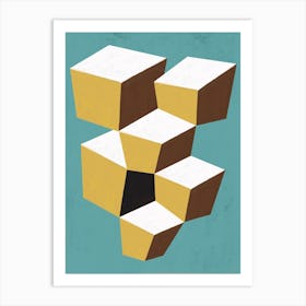 Cubist Abstract Geometric Landscape Art Print