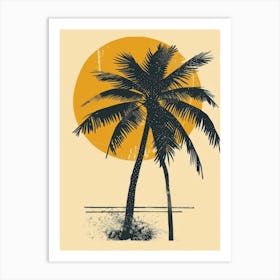 Palm Tree At Sunset 2 Art Print