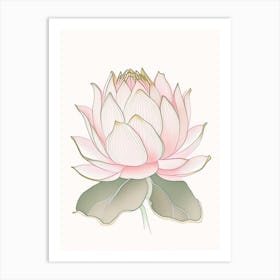 Lotus Flower Pattern Pencil Illustration 1 Art Print