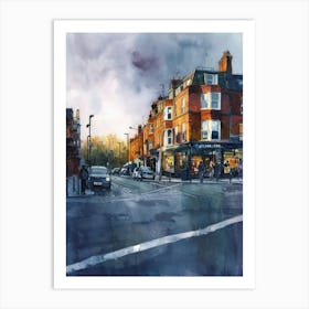Barnet London Borough   Street Watercolour 3 Art Print