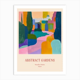 Colourful Gardens Versailles Gardens France 4 Red Poster Art Print