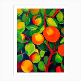 Tangelo Fruit Vibrant Matisse Inspired Painting Fruit Art Print