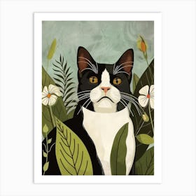 Black And White Cat 33 Art Print